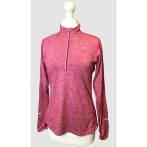 Nike - Dri-Fit Long Sleeve 1/4 Zip Reflective Top - Pink Heather, Small